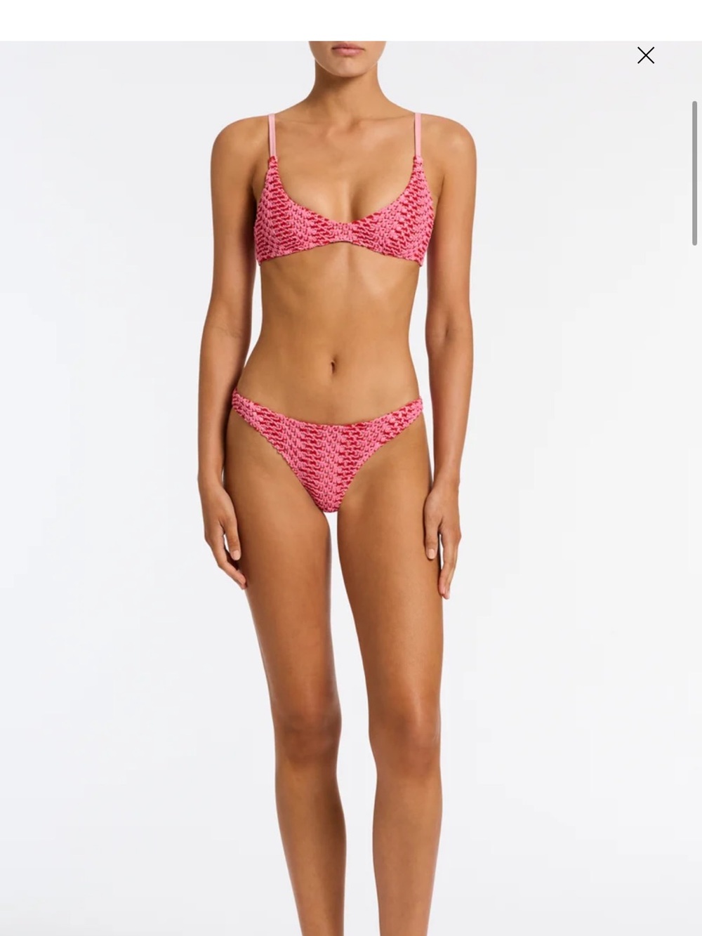 triangl swimwear Pink Crochet Bikini Set